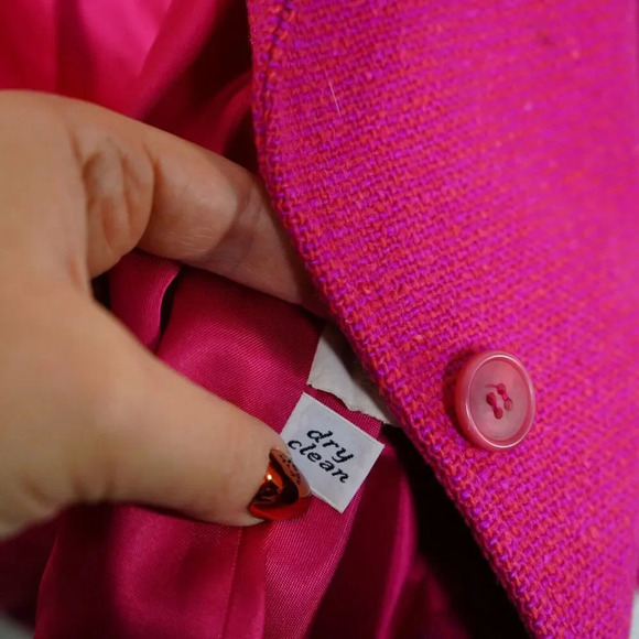 VTG Pendleton Tweed Blazer Womens 10P 100% Virgin Wool Lined Pink Made in USA - Picture 6 of 7